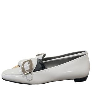 Steven Madden white patent leather loafer size 9.5 US